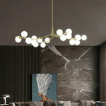 Sculptural Multi-Globe Ceiling Fixture with Repositionable Arms in Frosted Glass & Metal for Dining Areas & Living Spaces