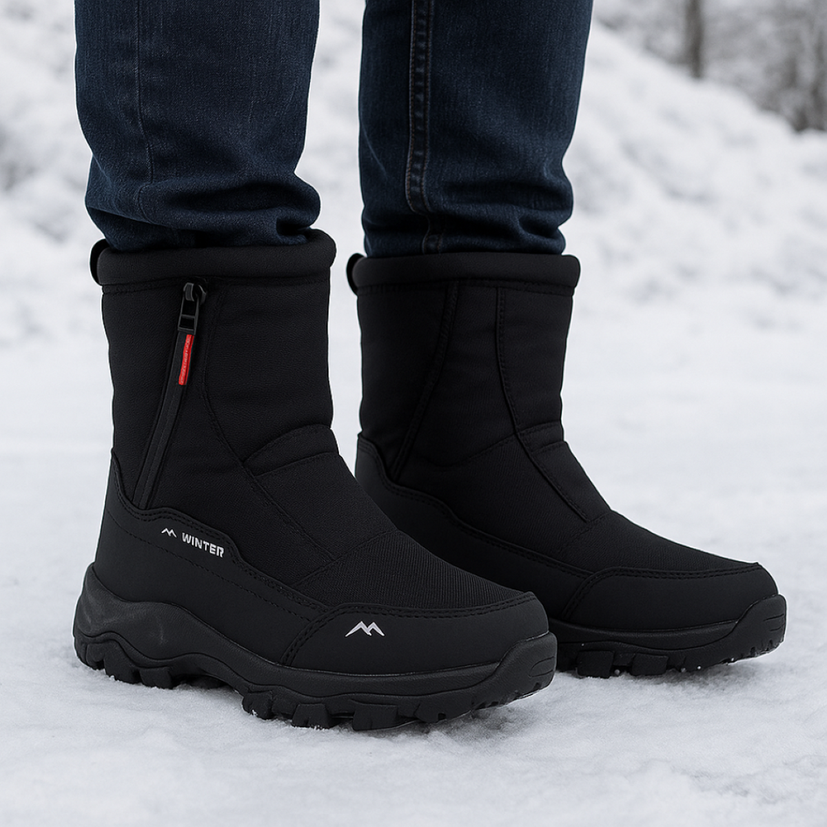 Insulated Water-Resistant Snow Boots for Women – Slip-Resistant Winter Footwear with Plush Lining for Cold Weather