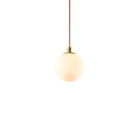 Adjustable Ceiling Pendant with Glass Shade for Entryway, Den, or Sleeping Space - Modern Suspended Fixture in White or Gold - 10 Inch Globe