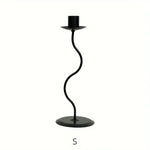Sable Wavy Candle Holder - Iron, Sculpted Design, Tabletop Decor