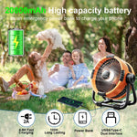 Rechargeable Camping Fan 20000mAh with LED Light & Remote Control for Tent, Outdoors & Emergency