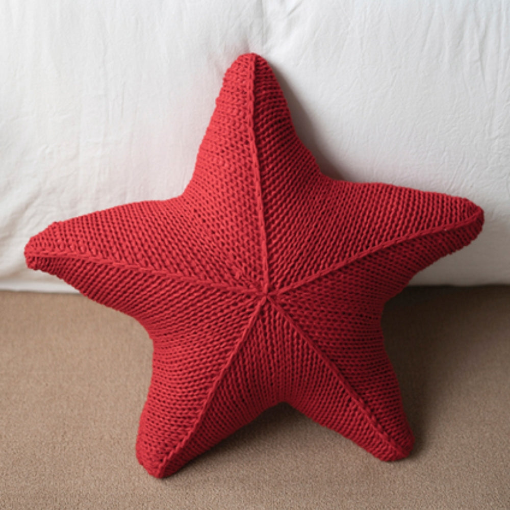 Sandy Cushion - Hand-Knitted, Nautical Starfish Design
