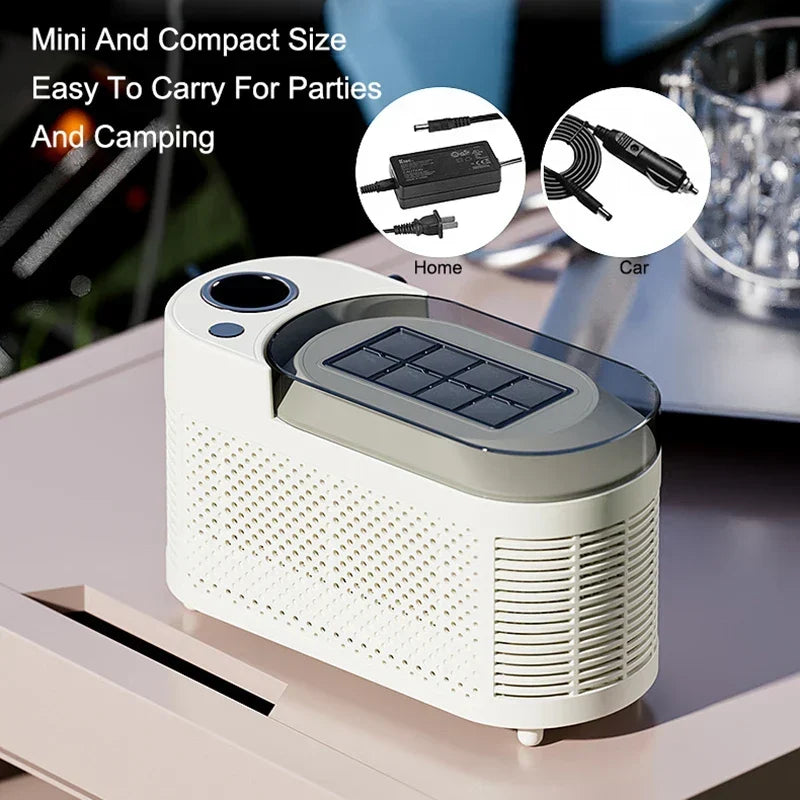 Countertop Ice Maker Machine 120W Rapid Cube Production Portable Travel Bar Office Kitchen Caravan Camping Beverage Chilling Appliance Light