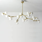 Sculptural Multi-Globe Ceiling Fixture with Repositionable Arms in Frosted Glass & Metal for Dining Areas & Living Spaces