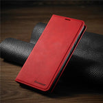 Magnetic Leather Flip Case for iPhone with Snap Closure and Full Body Protection for Daily Use