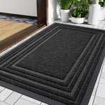 Rubber Entry Mat Slip-Resistant Low Profile for Front Door Back Door Patio Garage Hallway Mud Scraper Floor Protection