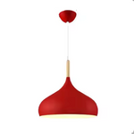 E27 Dome Pendant Fixture with Wood Trim – Adjustable Height Hanging Light for Kitchen Island, Dining Table, Bedroom – Minimalist Nordic-Insp