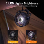 Rechargeable Camping Fan 20000mAh with LED Light & Remote Control for Tent, Outdoors & Emergency