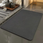 Stone Bath Mat Rapid-Dry 16x24 Inches Non-Slip Rubber Base Entryway Rug Beige Gray Navy for Shower Floor Bathroom Kitchen Door Balcony Water