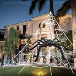 Creston Spider Web Decoration - Fluffy Synthetic Fiber, 5m Triangle for Halloween Indoor Outdoor Use