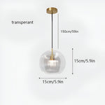Spherical Glass Hanging Light with Adjustable Height for Kitchen Island, Dining Table, Bedroom | E27 Socket | Modern Orb Fixture for Home