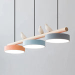 Sculptural Bird Ceiling Light 31 in with Movable Resin Accent LED Dimmable Metal Wood for Dining Room Bedroom Living Room Kitchen Modern Art