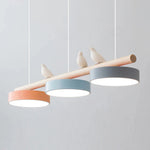 Sculptural Bird Ceiling Light 31 in with Movable Resin Accent LED Dimmable Metal Wood for Dining Room Bedroom Living Room Kitchen Modern Art