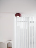 Sculptural Flush Mount Light 12 Inch Geometric Polymer Fixture E26 E27 for Bedroom Living Room Kitchen in Red Green Black