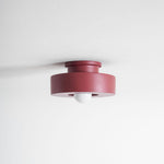 Sculptural Flush Mount Light 12 Inch Geometric Polymer Fixture E26 E27 for Bedroom Living Room Kitchen in Red Green Black