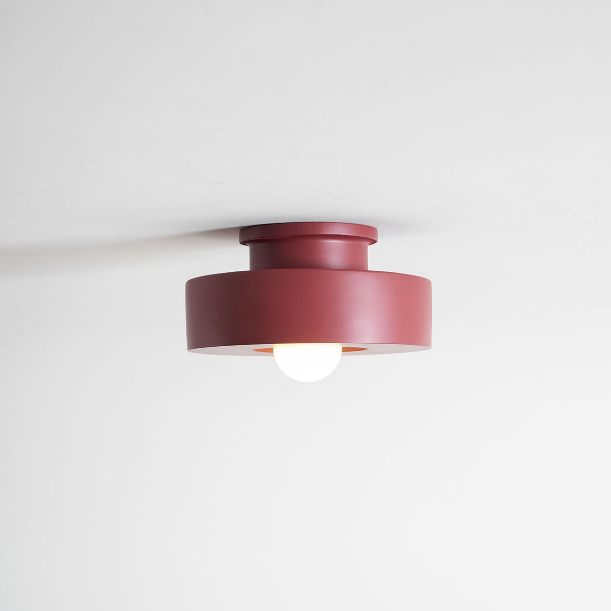 Sculptural Flush Mount Light 12 Inch Geometric Polymer Fixture E26 E27 for Bedroom Living Room Kitchen in Red Green Black