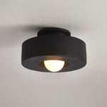 Sculptural Flush Mount Light 12 Inch Geometric Polymer Fixture E26 E27 for Bedroom Living Room Kitchen in Red Green Black