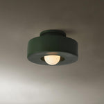 Sculptural Flush Mount Light 12 Inch Geometric Polymer Fixture E26 E27 for Bedroom Living Room Kitchen in Red Green Black