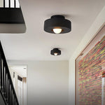 Sculptural Flush Mount Light 12 Inch Geometric Polymer Fixture E26 E27 for Bedroom Living Room Kitchen in Red Green Black