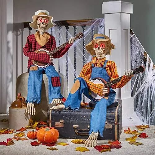 SkullGroove Halloween Decoration - Motion Activated Skeletons for Indoor Use