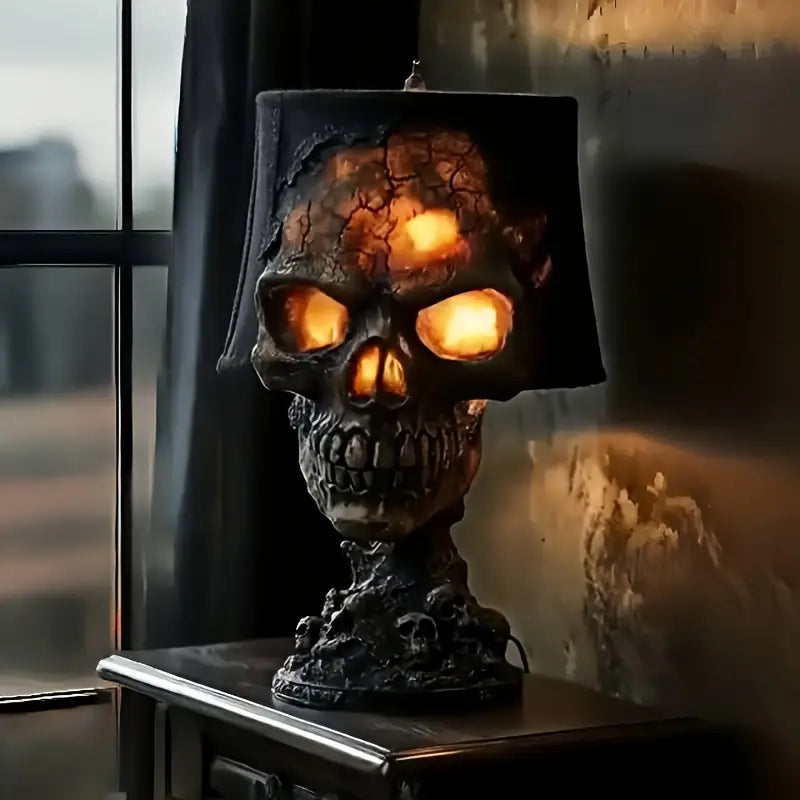 Skull Lava Lamp with Flowing Red Core – Gothic Ambient Table Light for Bedroom, Gaming Room & Dark Decor