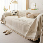 Sleek Sofa Cover - Soft Chenille, Cozy Snowflake Design
