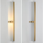 Glass Wall Sconce 2-Light Modern LED Fixture with Metal Frame for Bedroom Living Room Hallway