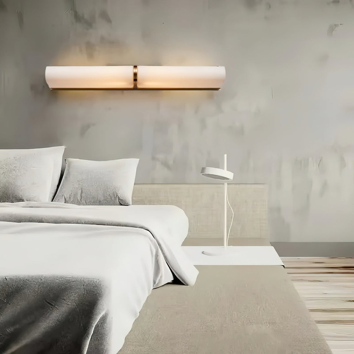 Glass Wall Sconce 2-Light Modern LED Fixture with Metal Frame for Bedroom Living Room Hallway