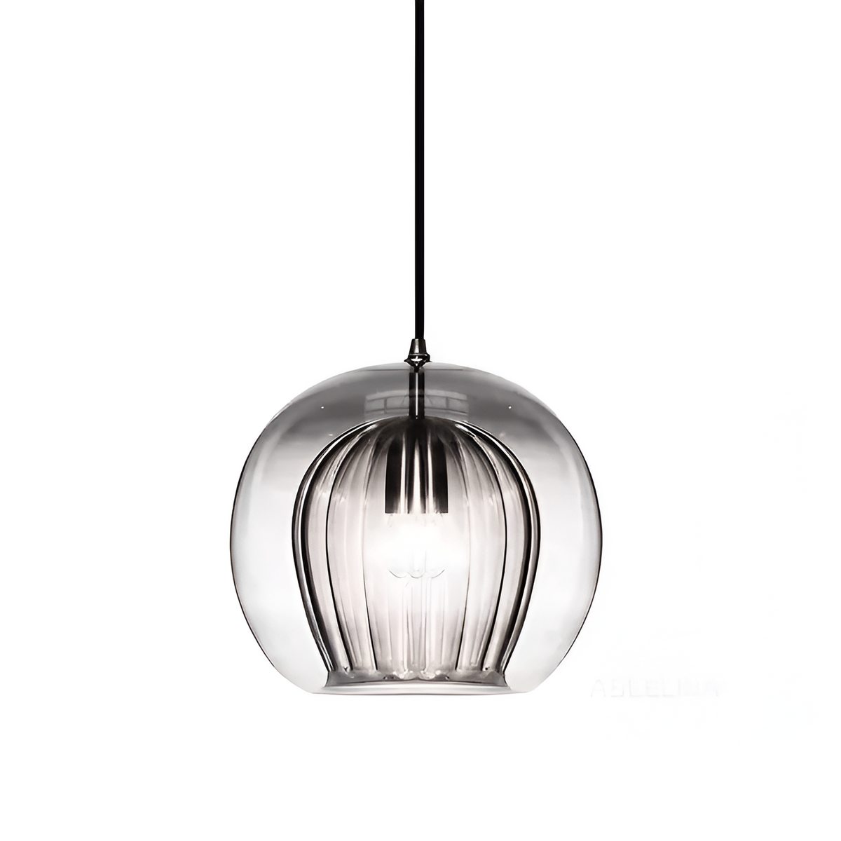 Spherical Glass Hanging Light with Adjustable Height for Kitchen Island, Dining Table, Bedroom | E27 Socket | Modern Orb Fixture for Home