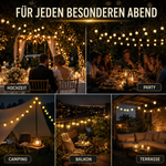 Solar String Lights Outdoor Water-Resistant 33ft LED Globe Fairy Lights for Patio Garden Camping Party Deck Yard Warm White Glow Wireless