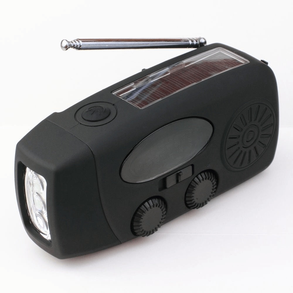 Portable Emergency Radio with Flashlight and Hand Crank - Dotisk