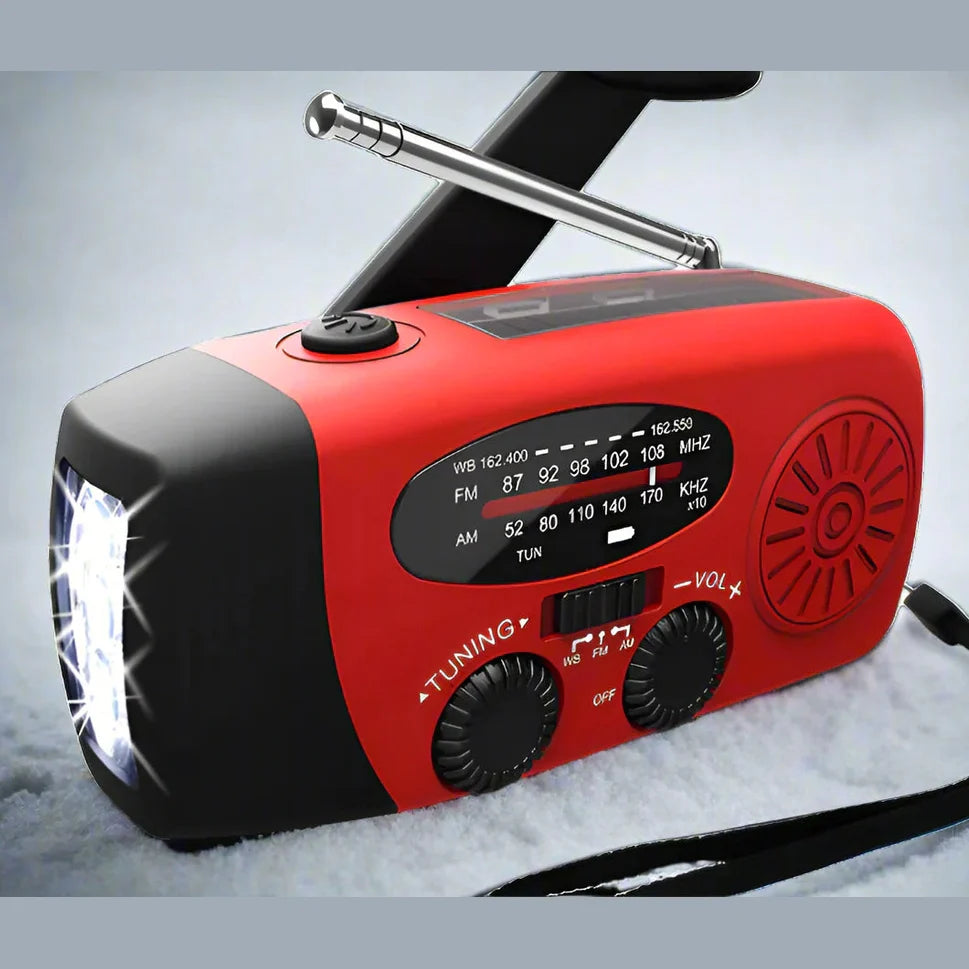 Portable Solar Emergency Radio with Hand Crank Charger - Dotisk