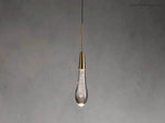 Seeded Glass Teardrop Pendant Light Dimmable LED for Kitchen Island Dining Room Entryway Adjustable Cord Vaulted Ceiling Compatible
