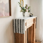 Sorin Table Runner - Linen Blend, Rustic Frayed Fabric Strips