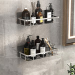 Stylish Metal Bathroom Shelf with Suction Cup Installation | Space-Saving Storage Solution for Organizing Essentials