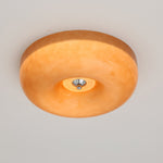 LED Flush Mount Light Fixture Chrome Textured Glass Shade Integrated Lighting 16 in Round Low Profile for Bedroom Living Room Dining Room Co