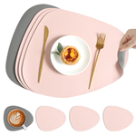 Premium Synthetic Leather Table Mats – Reversible Dining Set