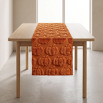 Talon Fall Table Runner - Soft Woven Fabric, Tufted Pumpkin and Ghost Design