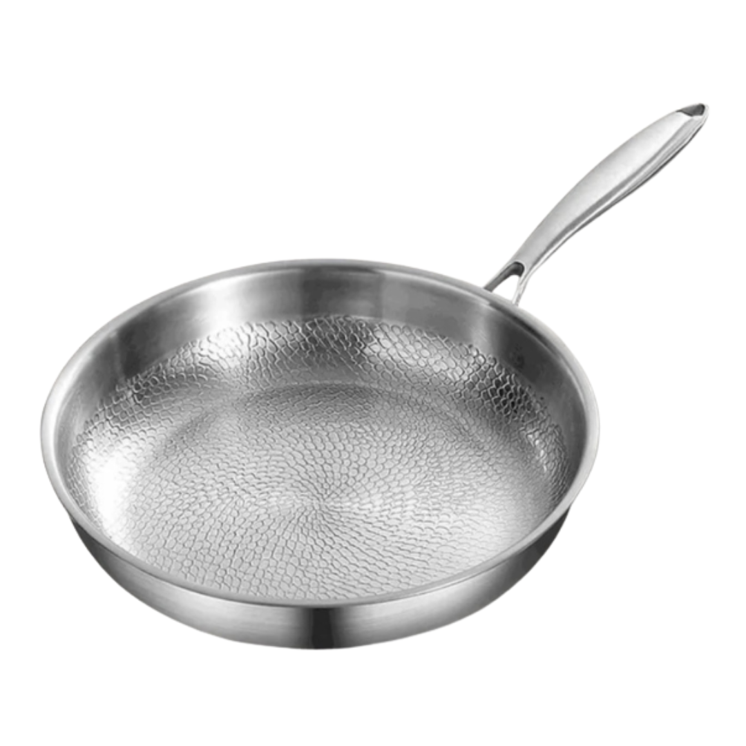 Hammered Skillet Induction-Compatible PFAS-Free Chemical-Free Cooking Surface for Gas Electric Stovetop Kitchen Cookware