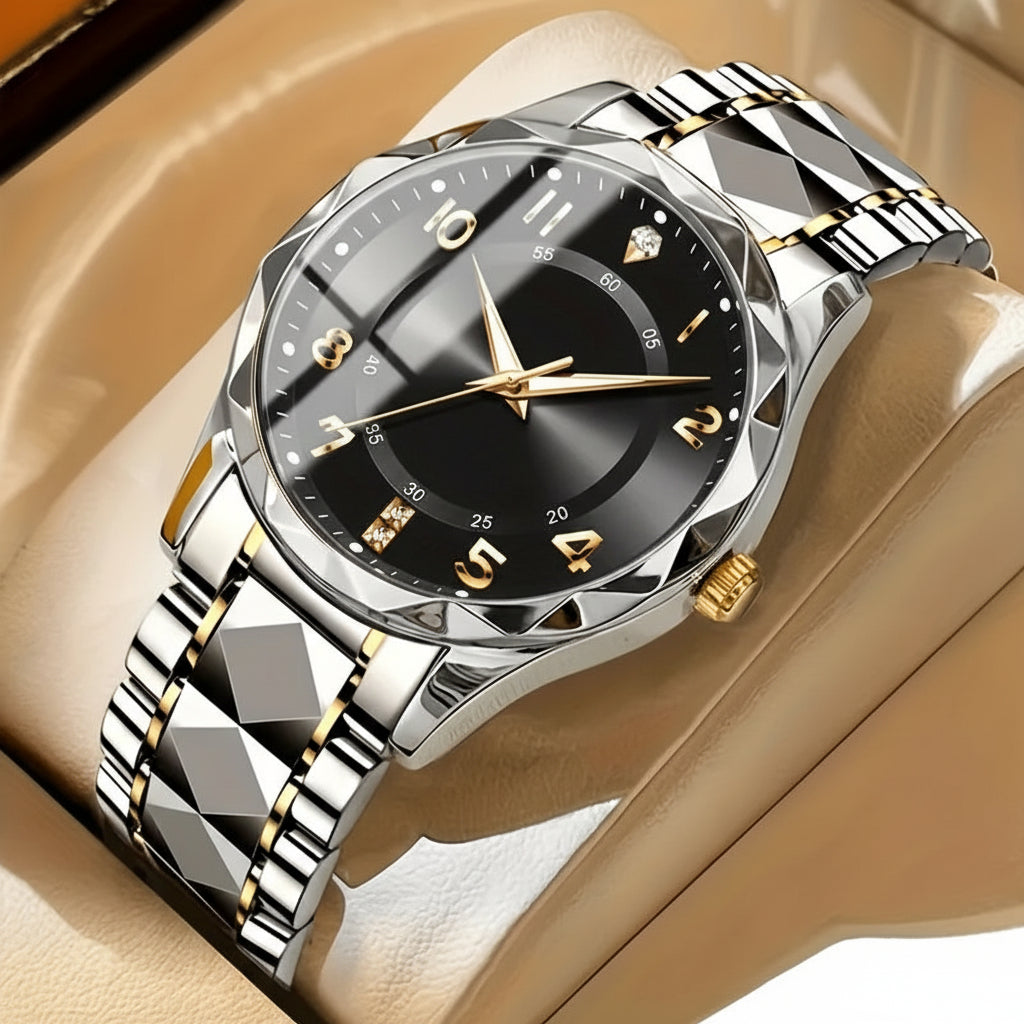 Dual-Display Titanium Chronograph Watch for Men – Sporty Everyday Timepiece with Alarm & Luminous Hands