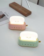USB-Powered Toaster-Shaped LED Accent Light with Dimmer – 5.3 in Retro Desktop Lamp for Bedroom Nightstand Desk Office Dorm – Warm White Glo