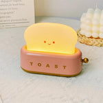USB-Powered Toaster-Shaped LED Accent Light with Dimmer – 5.3 in Retro Desktop Lamp for Bedroom Nightstand Desk Office Dorm – Warm White Glo