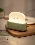 USB-Powered Toaster-Shaped LED Accent Light with Dimmer – 5.3 in Retro Desktop Lamp for Bedroom Nightstand Desk Office Dorm – Warm White Glo