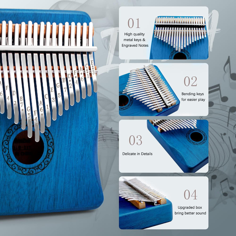 Natural Wood 17-Key Kalimba Thumb Piano Instrument