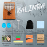 Natural Wood 17-Key Kalimba Thumb Piano Instrument