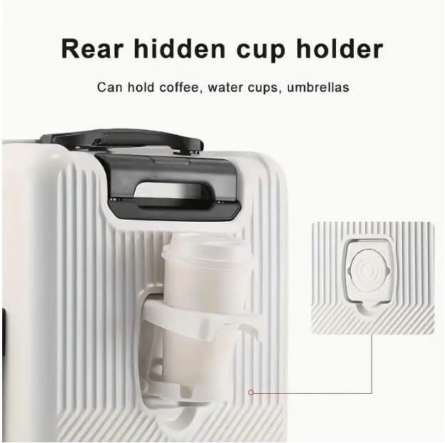 TravelMate | Hard Shell Carry-On Suitcase with USB Charging & Cup Holder | TSA Approved for Secure Travel