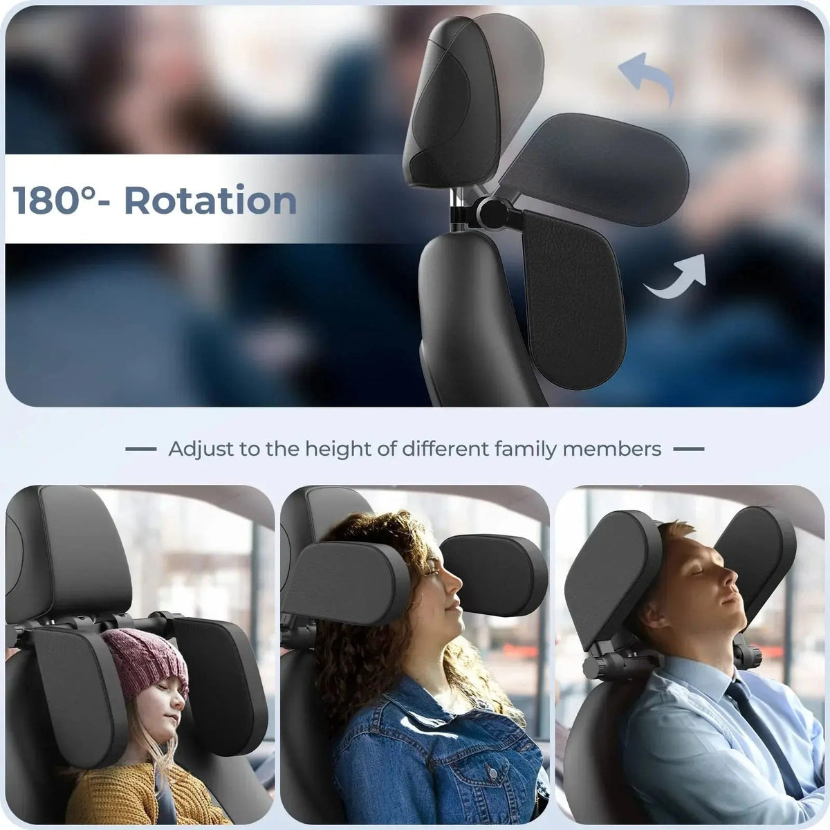 Dotisk Travel Comfort | Adjustable Car Neck Pillow with Side Support | Enhanced Stability for Relaxed Journeys