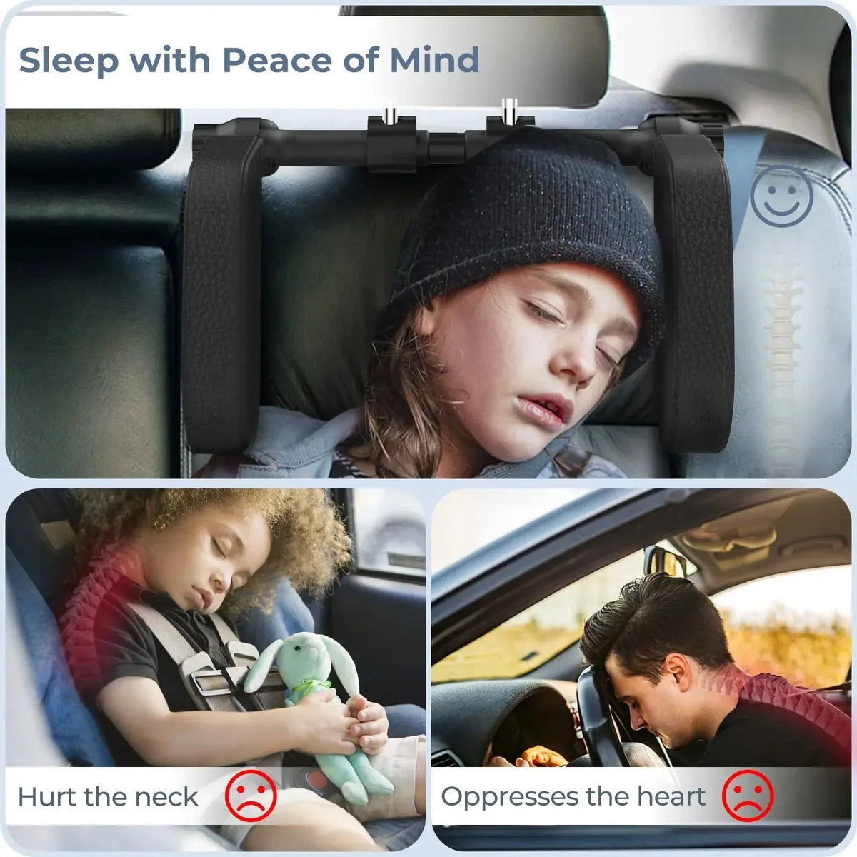 Dotisk Travel Comfort | Adjustable Car Neck Pillow with Side Support | Enhanced Stability for Relaxed Journeys