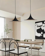 Metal Dome Drop Ceiling Fixture for Kitchen Island & Dining Table – Cord-Adjustable Contemporary Hanging Light with E26 Socket in Black, Whi
