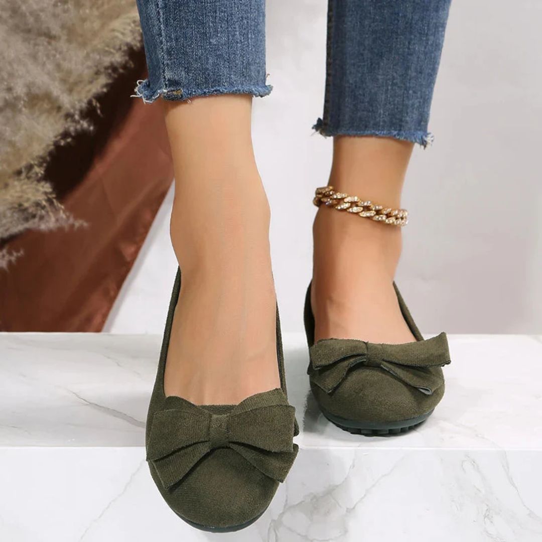 Women's Cushioned Ballet Flats with Arch Support – Lightweight Slip-On Shoes for All-Day Comfort